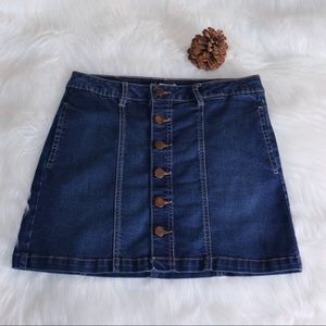 BONGO Dark Wash Button Up Skirt